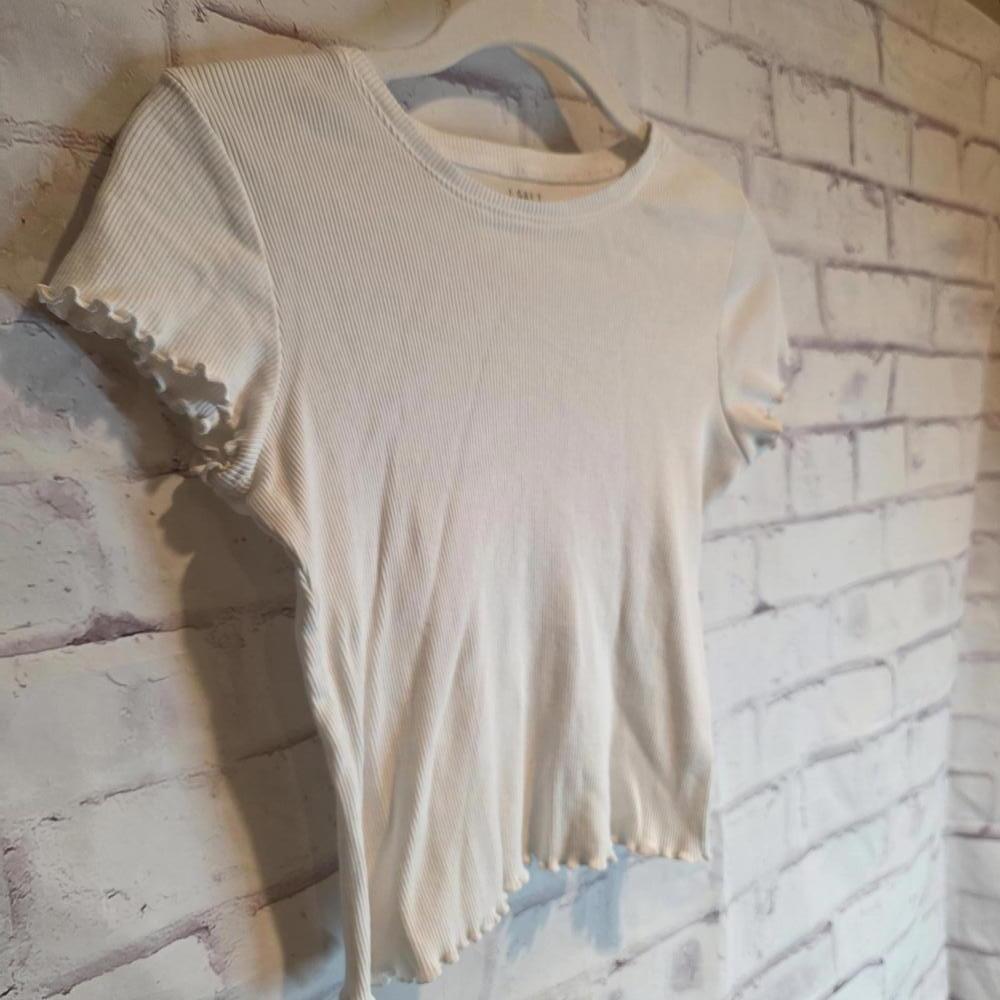 J Galt Ribbed White T - Picture 2 of 3